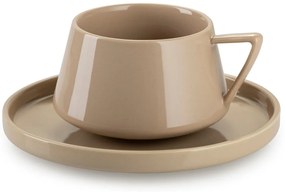 Porcelánová šálka s podšálkou Luna Beige 200 ml
