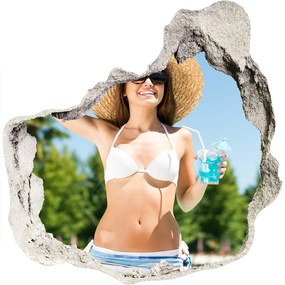 Fototapeta diera na stenu 3D Tá žena pri bazéne nd-p-106630222