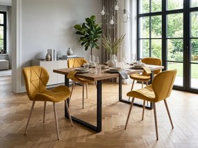 Jedálenská stolička MANGO VELVET, horčicová