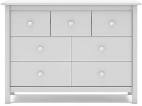 Biela nízka detská komoda z borovicového dreva 110x80 cm Max – Marckeric