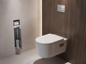 Hansgrohe XtraStoris Rock, wc kefa na zabudovanie s držiakom na toaletný papier, biela matná, HAN-56062700