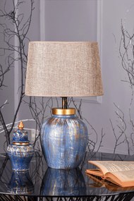 Stolní lampa Casandra modrá/hnědá