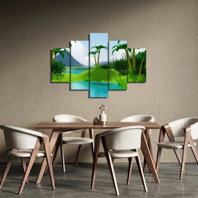 Obraz - Jazerá v jungli (150x105 cm)