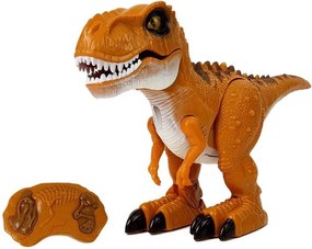 LEAN Toys Diaľkovo ovládaný dinosaurus R/C, hnedý, so zvukom a svetlom, tyranosaurus