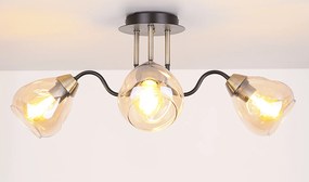 Candellux Čierno-zlaté stropné svietidlo Unica pre žiarovku 3x E27 33-00880