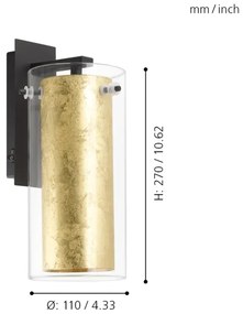 Eglo 97839 - Nástenné svietidlo PINTO GOLD 1xE27/40W/230V