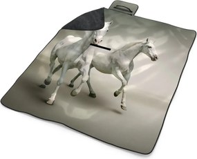 Sablio Plážová deka Dva biele kone: 200x140 cm
