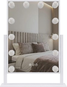Rea Hollywood, LED zrkadlo, 30x40, biela, HOM-12023