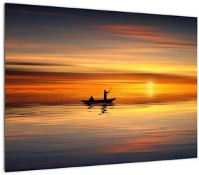 Sklenený obraz - plavba na loďke (70x50 cm)