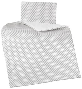 Bellatex Detský set vankúša a prikrývky Kosoštvorce sivá, 75 x 100 cm, 42 x 32 cm