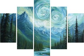 Obraz - Krajina s nádychom Van Gogha (150x105 cm)