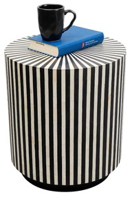 Electra príručný stolík bielo-čierny Ø40 cm