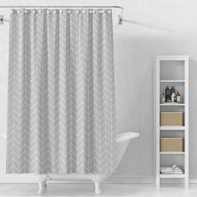 Aqualine Aqualine, Sprchový záves 180x180 cm, vinyl, šedá, geometria, ZV032