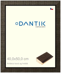 DANTIK rám na obraz 40x50 | Artdeco kosá aghnědá (Sklo Čiré)