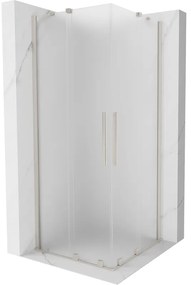 Mexen Velar Duo, sprchový kút s posuvnými dverami 80 x 80 cm, 8mm sklo námraza, brúsená oceľ, 871-080-080-32-97