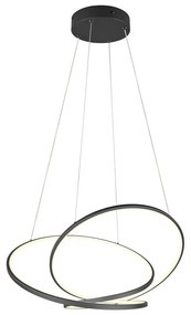 Matne čierne LED stmievateľné závesné svietidlo Darvin – Trio