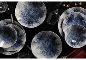 Jedálenská súprava 24 ks, modrá/porcelán
