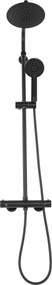 Rea Bliss, termostatická sprchová sada s hornou dažďovou sprchou, čierna, REA-P8804