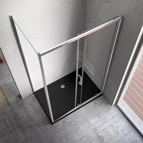BPS-koupelny Obdĺžnikový sprchovací kút HYD-OK104C 120x90 chróm/transparent + vanička HYD-OSV-ST04C čierna