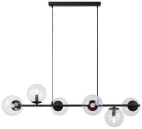 Závesne svietidlo Paris, 6x transparentné sklenené tienidlo, B