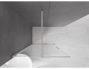 Mexen Velar, sprchová zástena s posuvnými dverami Walk-in 70 x 200 cm, 8mm číre sklo, brúsená oceľ, 871-070-000-03-97