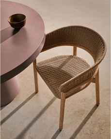Drevená záhradná stolička v prírodnej farbe Arinella – Kave Home