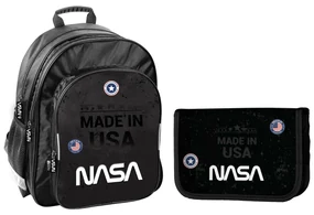 Školský set trojkomorový batoh + puzdro Nasa