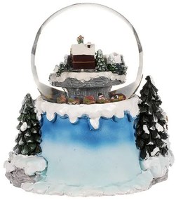 Vianočné snežítko Zimná krajina, svietiace, otočné, melódia, 19 x 19 x 18 cm