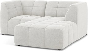 Biela rohová pohovka z textílie buklé (pravý roh/s leňoškou) Aloha – Makamii