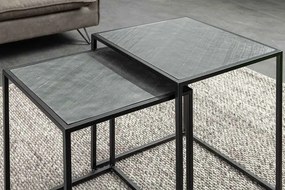 Sada konferenčných stolíkov Quillon 45 cm čierna