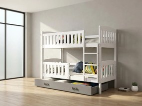 Poschodová posteľ KUBO 200x90 | biela - grafitová