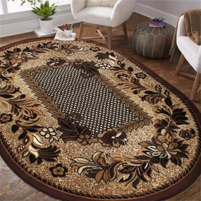 Oválny vintage koberec elegantnej hnedej farby Šírka: 80 cm | Dĺžka: 150 cm