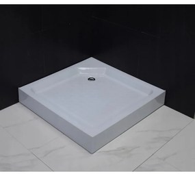 Štvorcová sprchová vanička MEXEN RIO biela, 80x80 cm + sifón