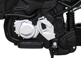 Ramiz Detský motocykel na batérie BMW F850 GS biely + pomocné kolieska + audio LED + pomalý štart + EVA