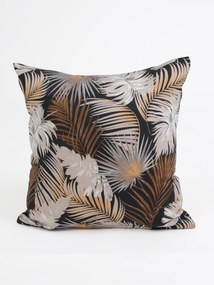 Saténová obliečka na vankúš 40 x 40 cm - Taisa čierno/zlatá