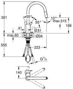 GROHE 31486DC1 - Drezová batéria FEEL z nerezovej ocele