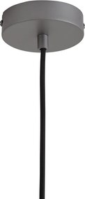 Dizajnová závesná lampa strieborná s dymovým sklom - Kemner