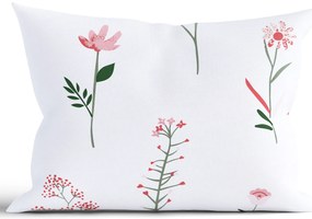 Bavlnená obliečka na vankúš Renforcé 50 × 70 cm - Vlčie maky biele