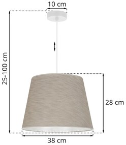Závesné svietidlo Len, 1x béžové textilné tienidlo, (fi 38 cm), w