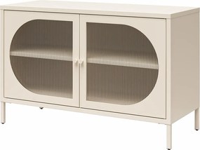 Krémovobiela kovová vitrína 100x64x40 cm Luna – Støraa