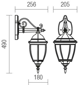 Redo 9605 - Vonkajšia nástenná lampa SEVILLA 1xE27/42W/230V IP44 zlatá/patina
