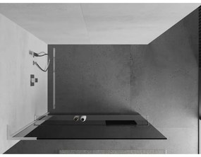Mexen Kioto+ L, sprchová zástena Walk-In s poličkou a vešiakom 100 x 200 cm, 8mm šedé sklo, chrómový profil, 800-100-123-01-40