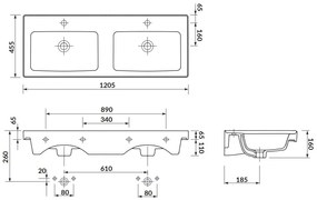 Cersanit Crea, SET B284 skrinka s umývadlom 120 cm, biela lesklá, S801-323