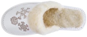 Dámske biele zateplené šľapky VLOČKY veľ. 39