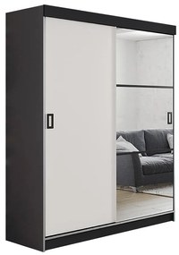 Skriňa Retro 138 5L grafit/ Dvierka biely