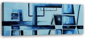 Obraz na plátně Modrá abstrakce - 90x30 cm