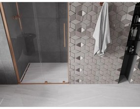 Mexen Velar, posuvné dvere do otvoru 90x200 cm, 8mm číre sklo, ružové zlato, 871-090-000-01-60