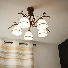 Brilagi - LED Prisadený luster ANTICO 5xE27/60W/230V bronz patina
