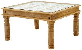 furniture-nabytek.cz - Konferenčný stolík so sklom a z dreva manga 80x45x80