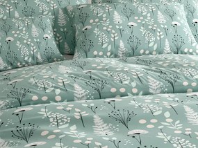 Bavlnené obliečky WILD FLOWERS mentolové Rozmer obliečky: 70 x 90 cm | 140 x 220 cm